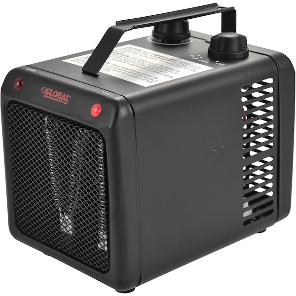 Global Industrial 1500/1000W Portable Heater With Adjustable Thermostat, Steel, 120V, Black 246099 - main